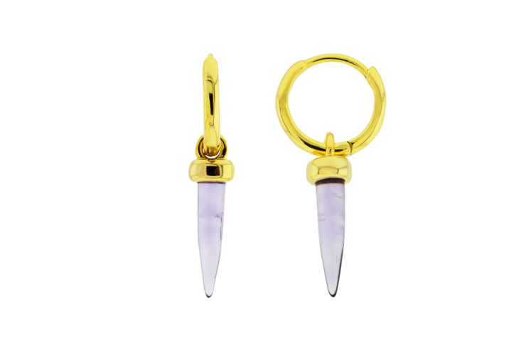 Silver 925 pencil semi precious stone earring