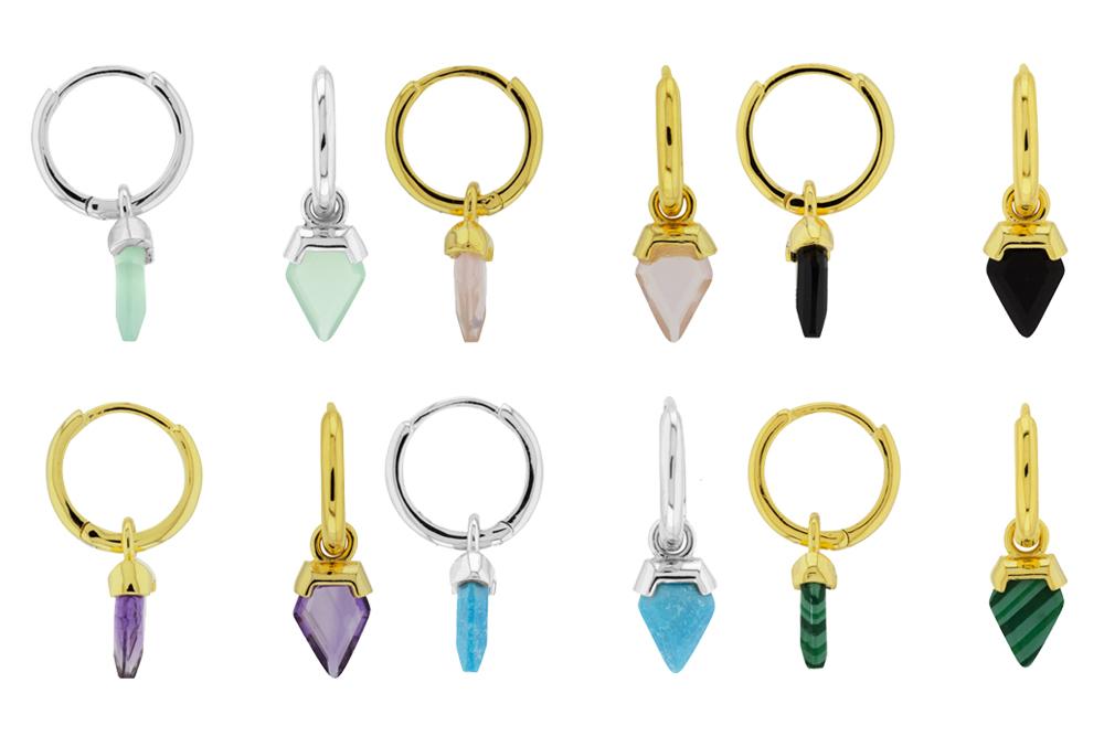 Silver 925 semi precious stone earring