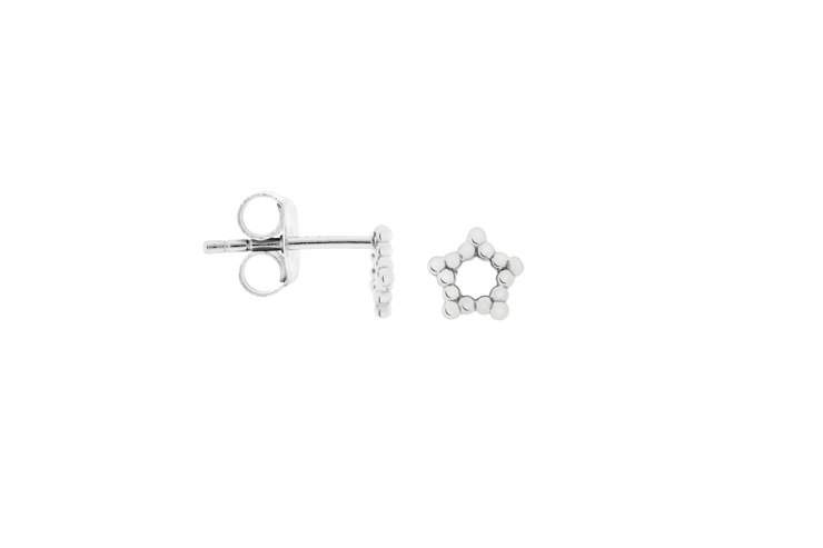 [1275700000PL] Pendiente plata 925 estrella bolitas  (Plata)