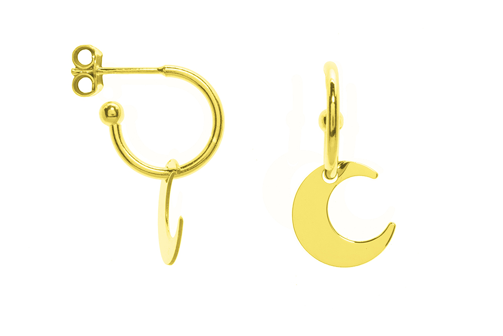 Pendiente criolla plata 925 luna