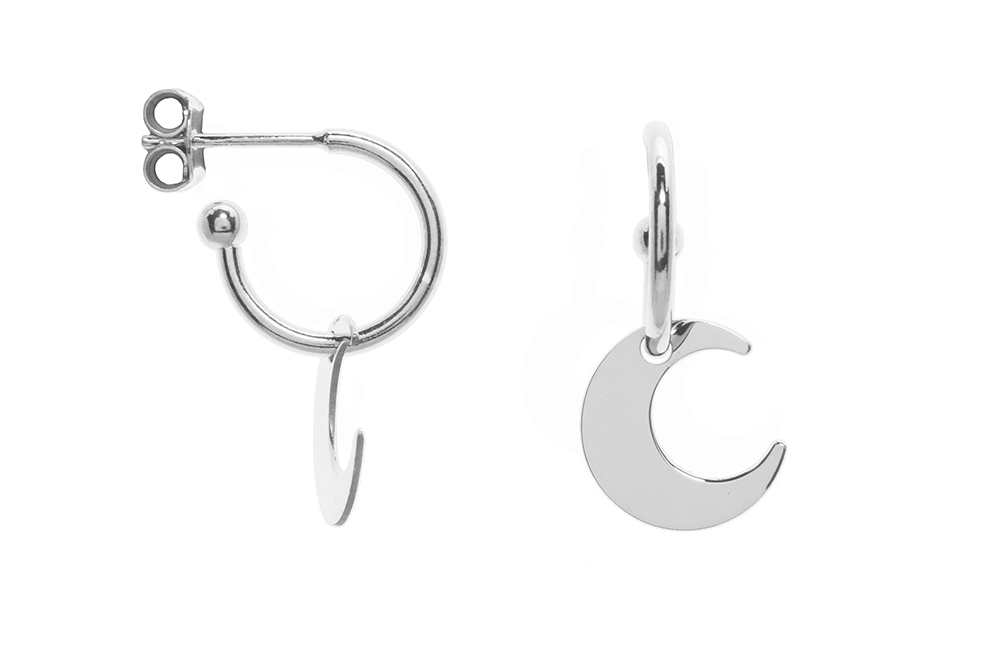 Pendiente criolla plata 925 luna