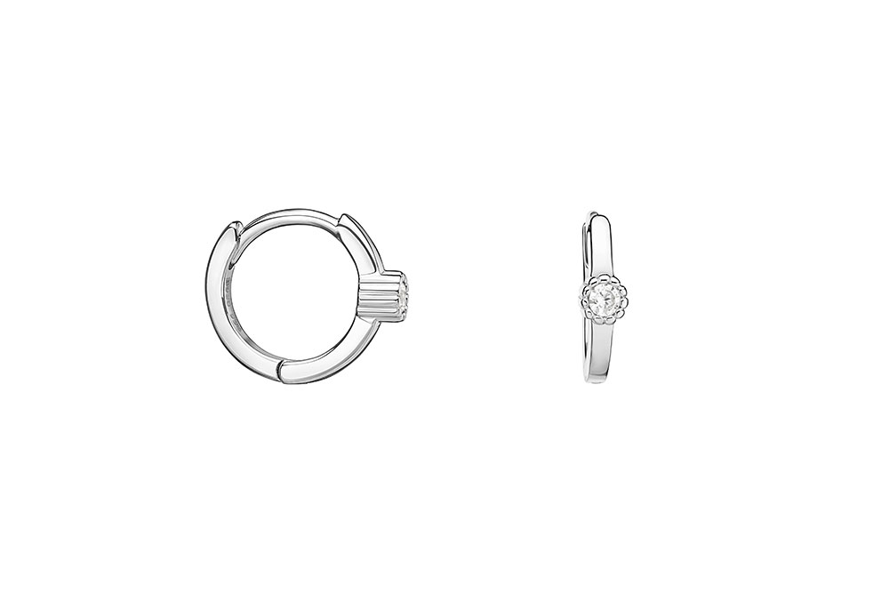 Pendiente aro plata 925 con zirconita 