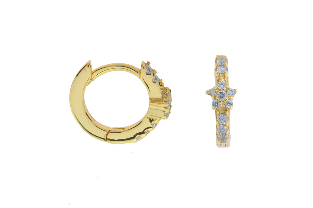 [127850002ZBL] Silver 925 cz earring (Gold plated)