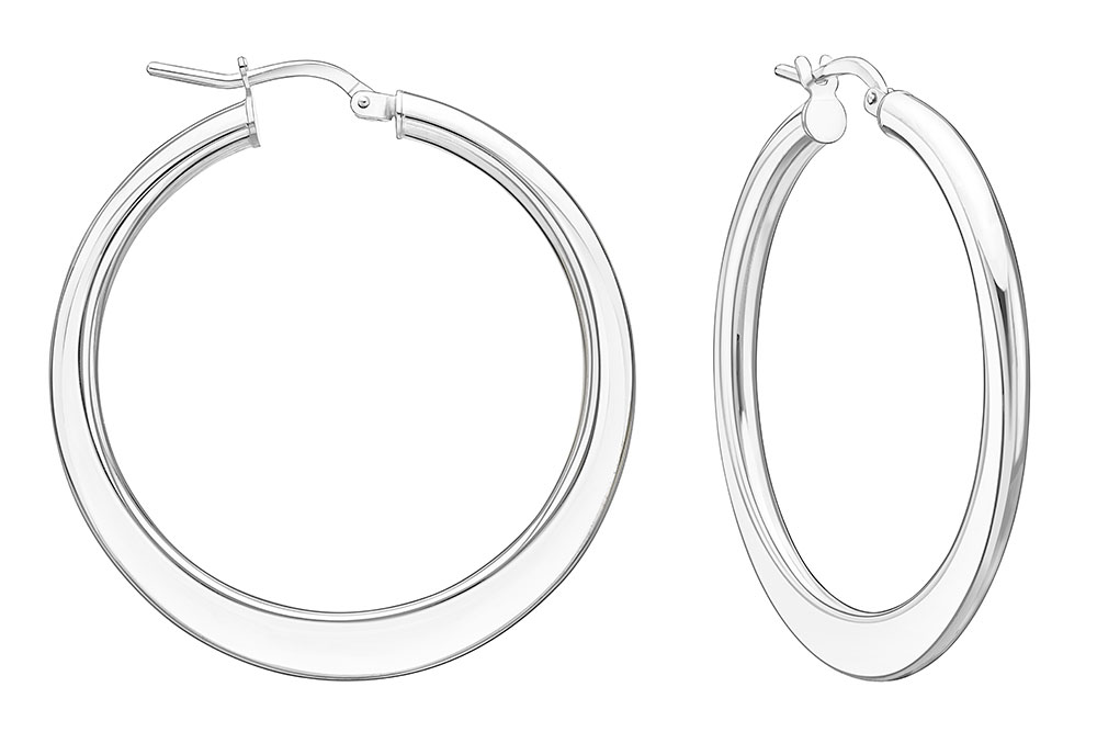 Pendiente aro plata 925 cierre de clic