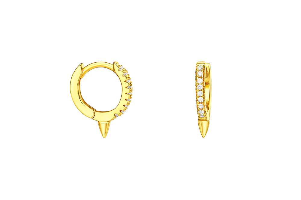 [128910002ZBL] Pendiente aro plata 925 pico con zirconita (Oro)
