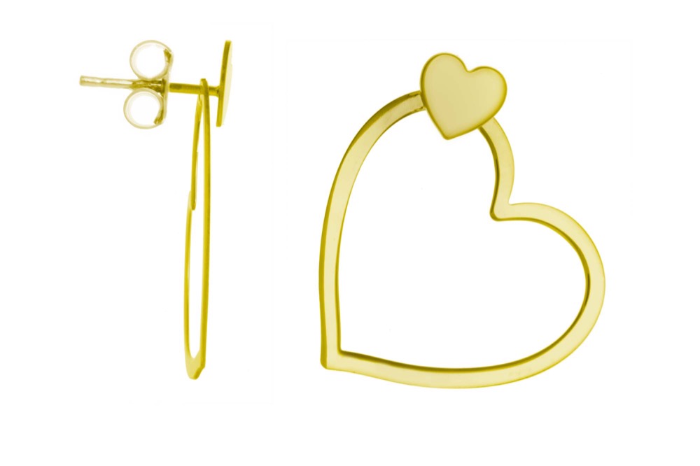 Pendiente plata 925 corazón presión 