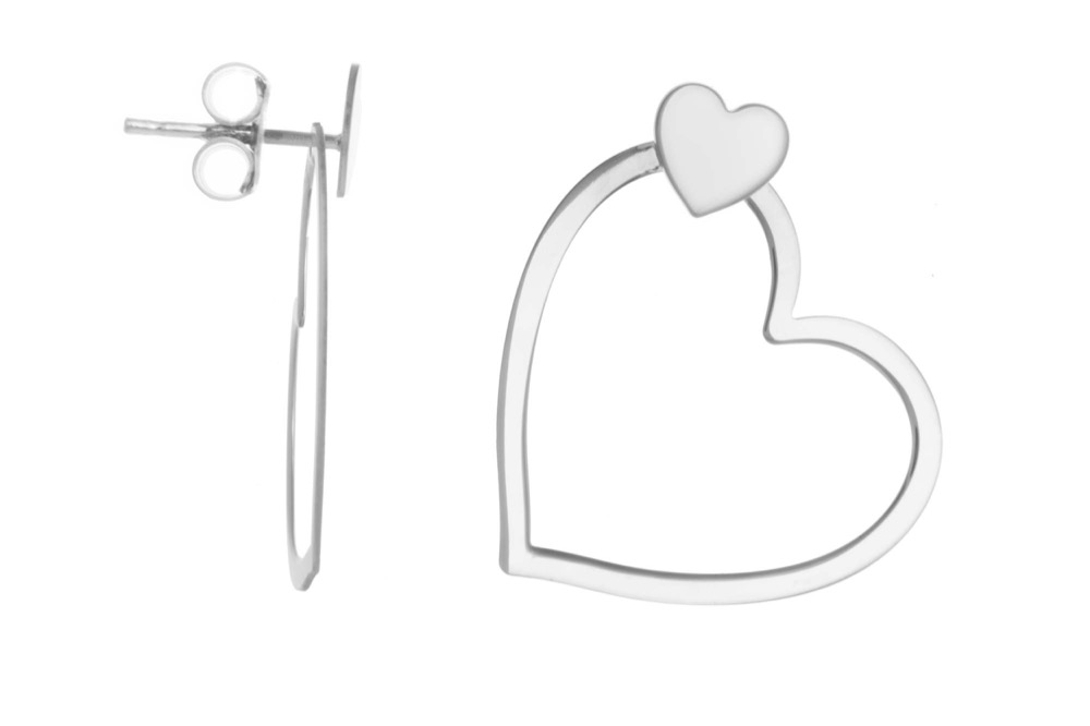 Silver 925 heart earring