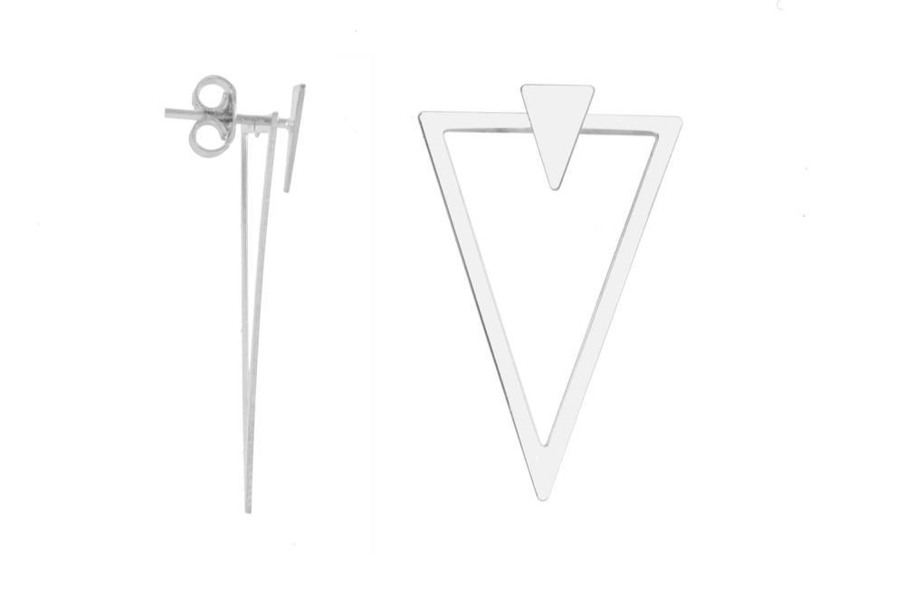 Silver 925 triangle earring