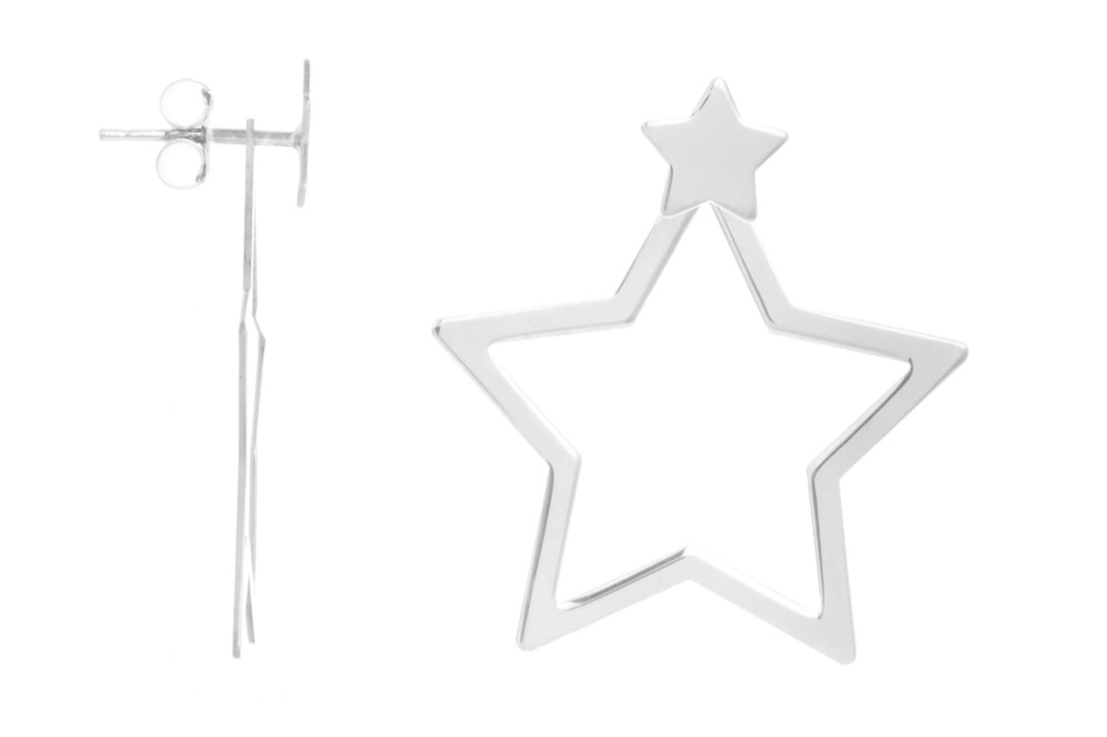 Pendiente plata 925 estrella presión 