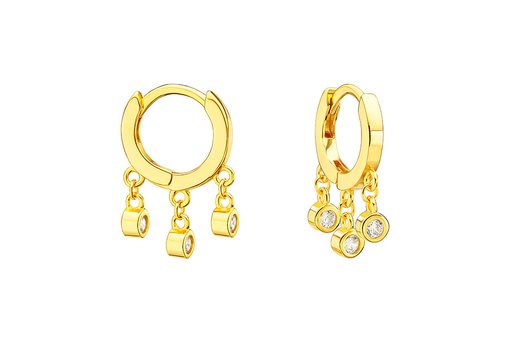 [130790002ZBL] Silver 925 cz earring (Gold plated)