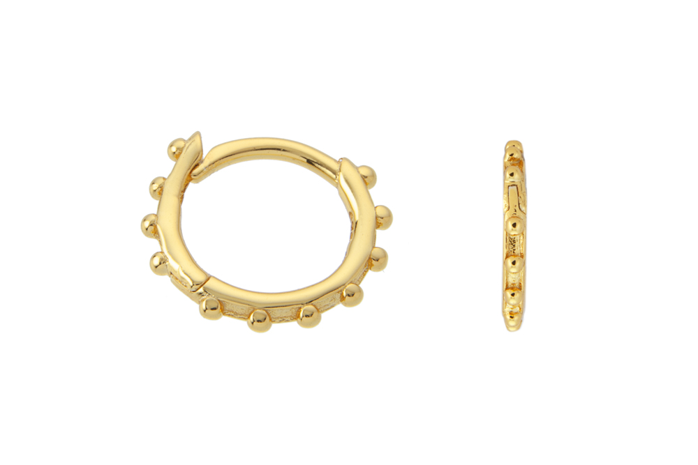 Pendiente aro redondo con bolitas 