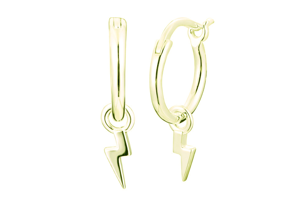 Pendiente plata 925 aro rayo cierre de clic