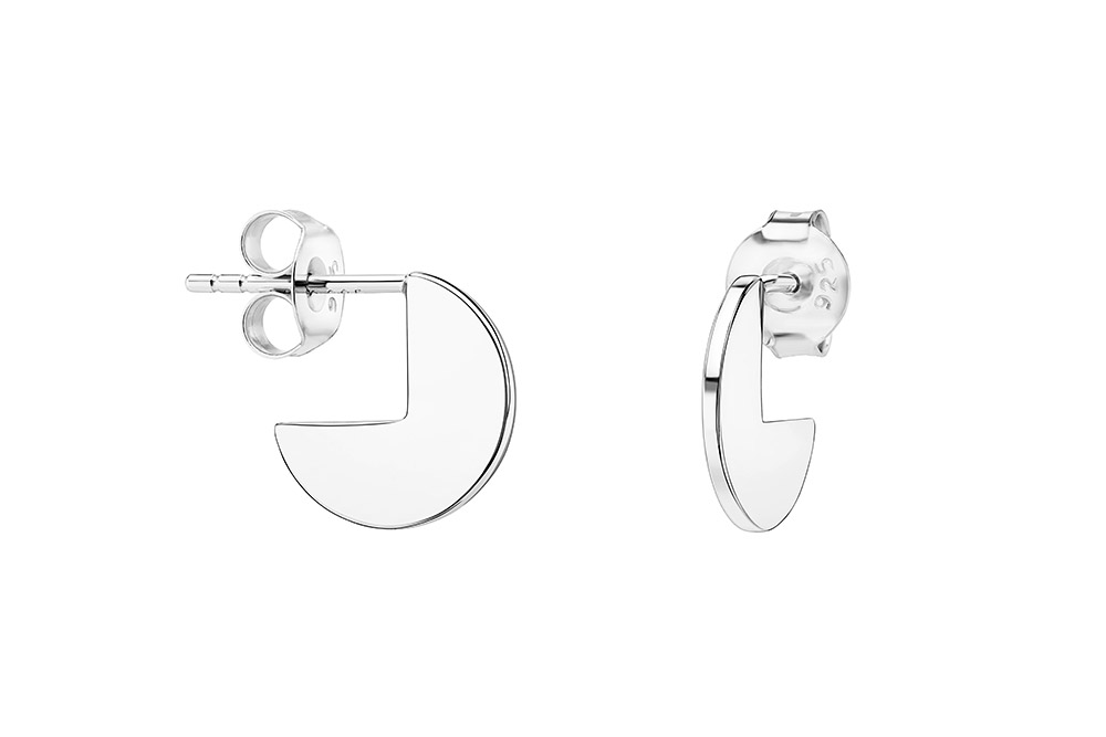 [1320012000PL] Pendiente plata 925 pacman (Plata)