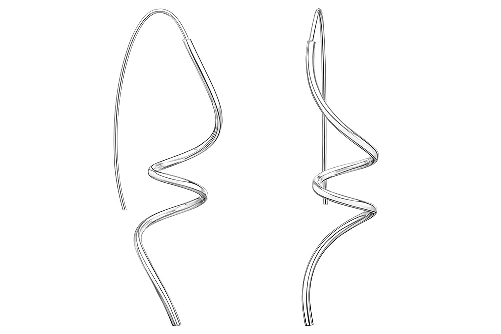 Pendiente plata 925 tirabuzón