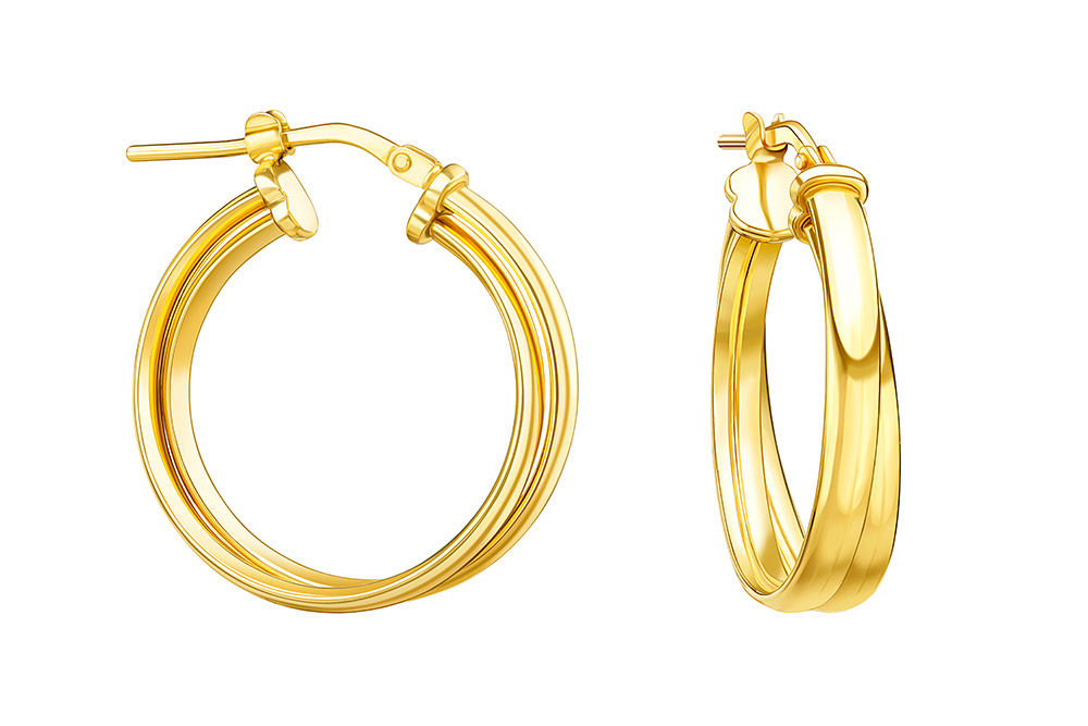 Aro plata 925 plano doble cierre de clic 