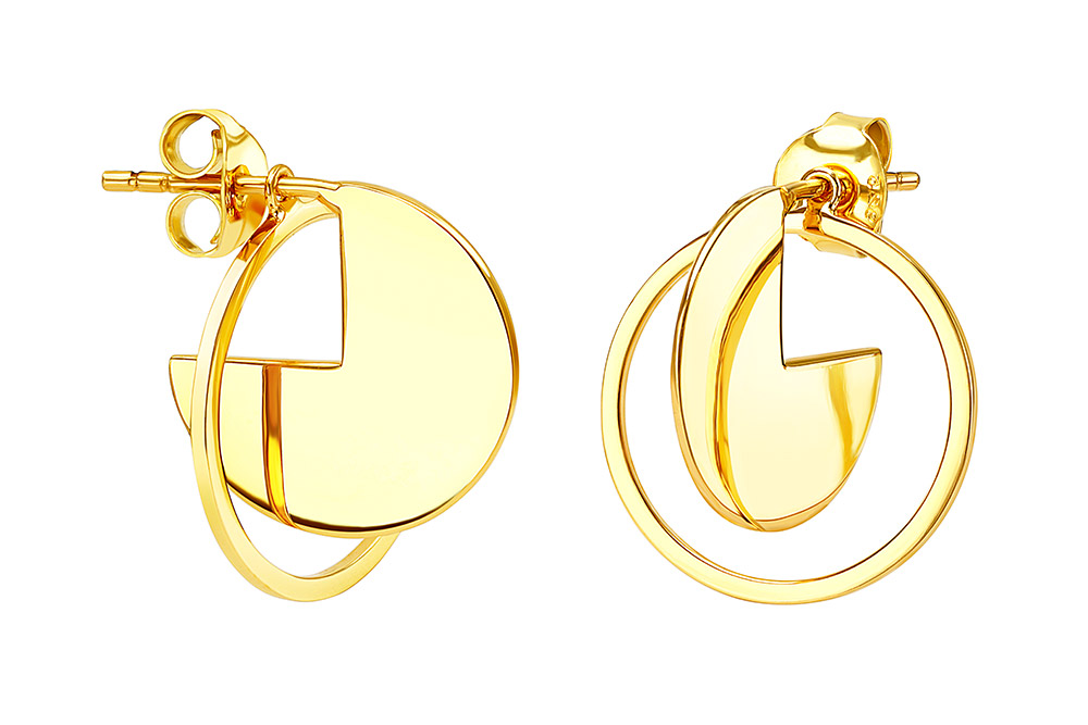 Pendiente plata 925 pacman con aro presión 