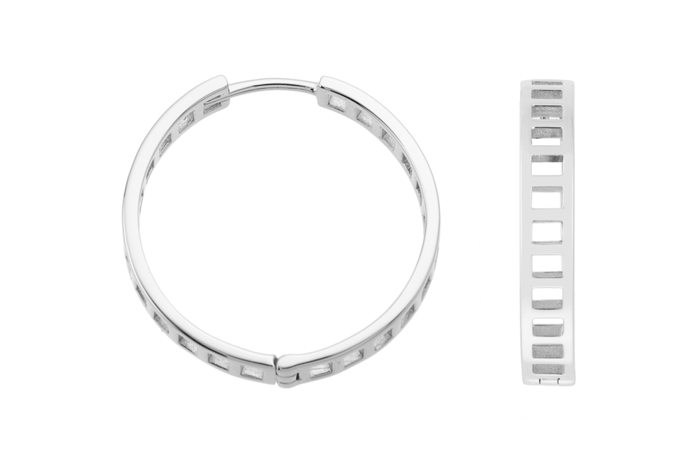 Pendiente plata 925 aro plano calado 