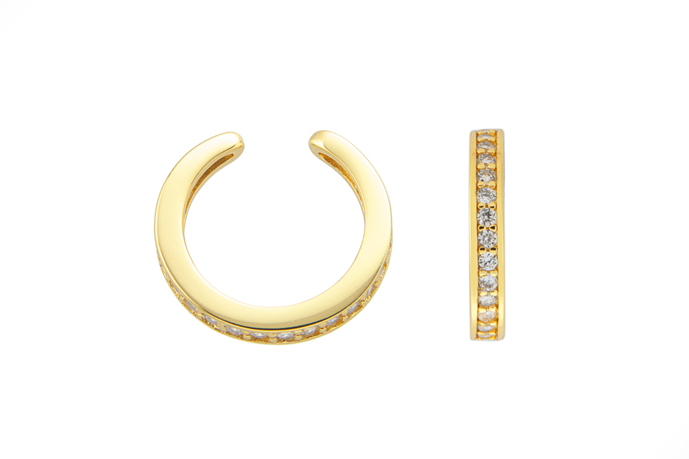 [133101002ZBL] Silver 925 ear-cuff cz (Gold plated)
