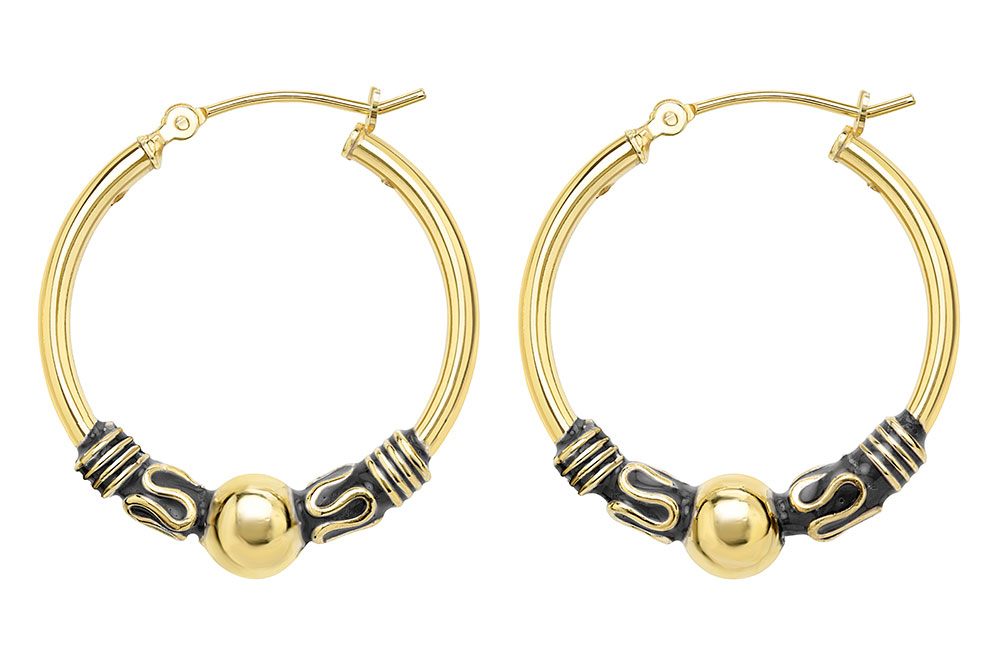 Silver 925 bali hoop earring
