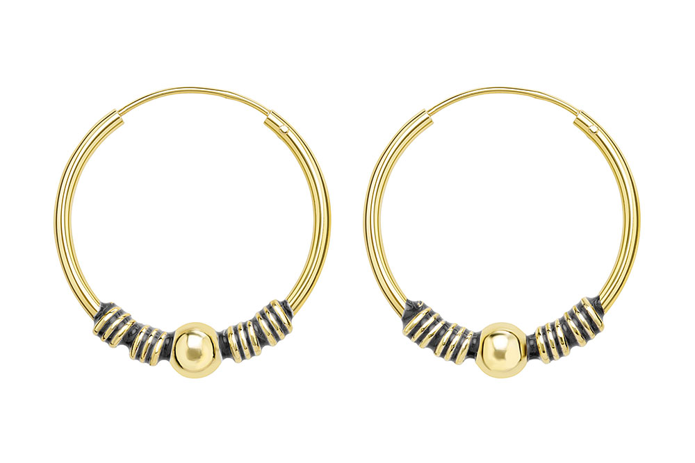 Silver 925 bali hoop earring
