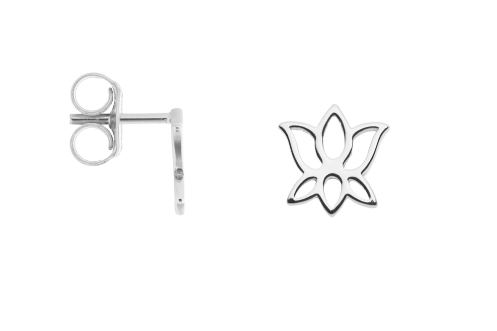 Silver 925 loto flower earring