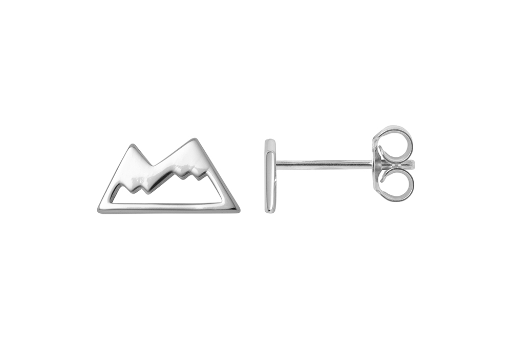 [1342300000PL] Pendiente plata 925 montañas nevadas presión  (Plata)