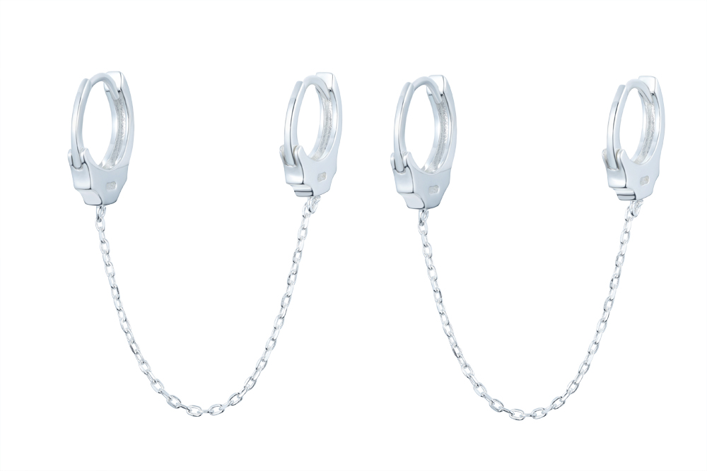 Pendiente plata 925 esposas con cadena c. de clic