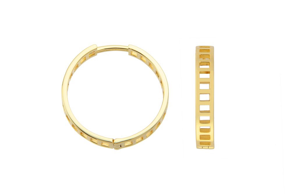 Pendiente plata 925 aro calado cierre de clic 