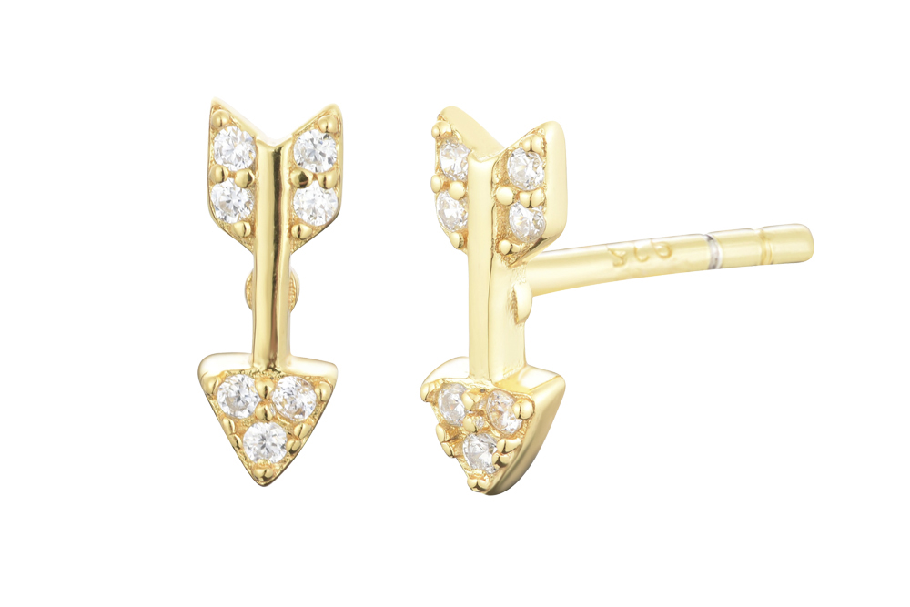 Silver 925 arrow earring with cz