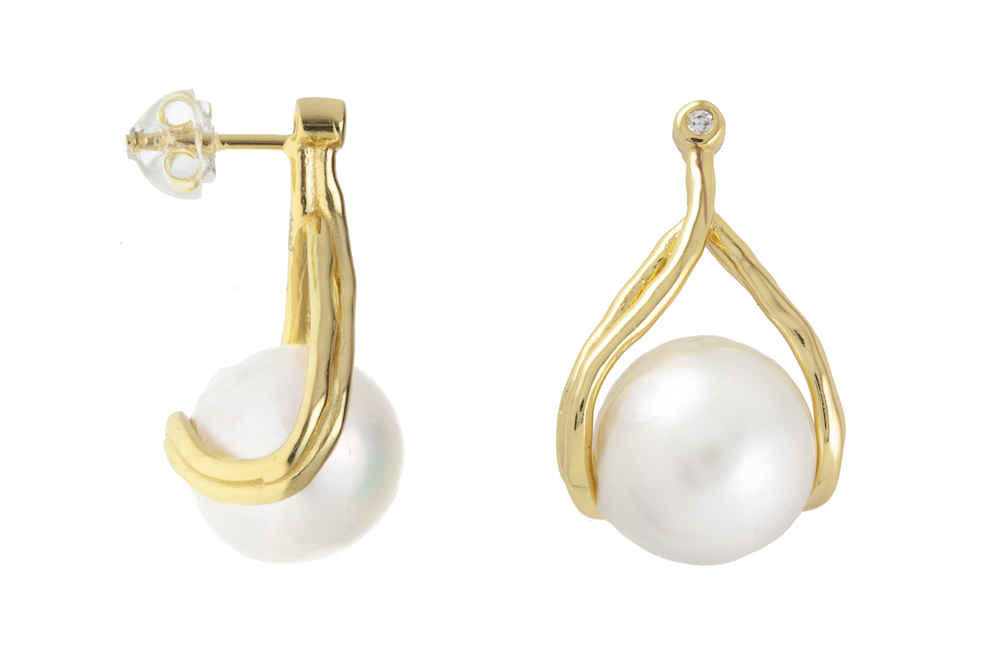 Silver 925 pearl&cz earring