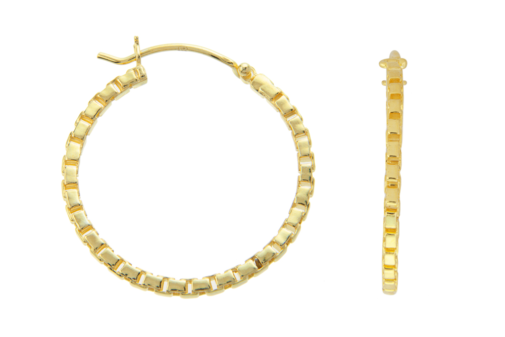 Pendiente aro plata 925 cierre de clic 