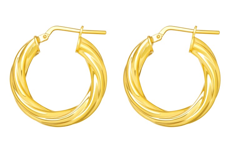 Pendiente aro plata 925 rizado 5mm