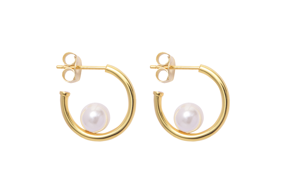 [136250002PBL] Pendiente plata 925 criolla con perla 6mm (Oro)