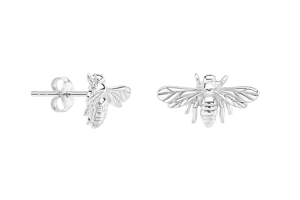 Pendiente plata 925 abeja presión