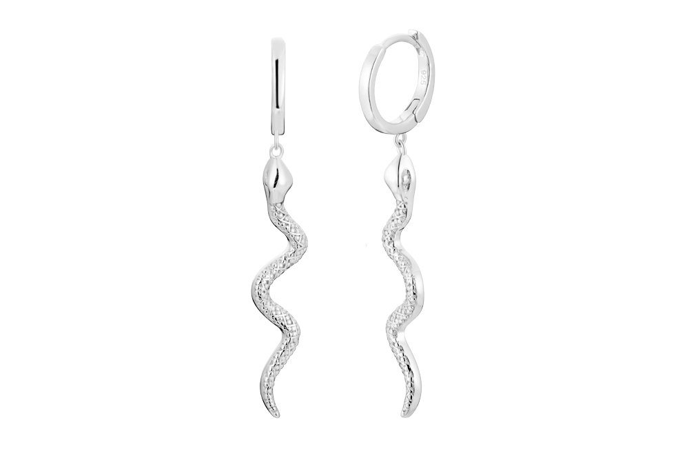 Pendiente aro plata 925 serpiente 