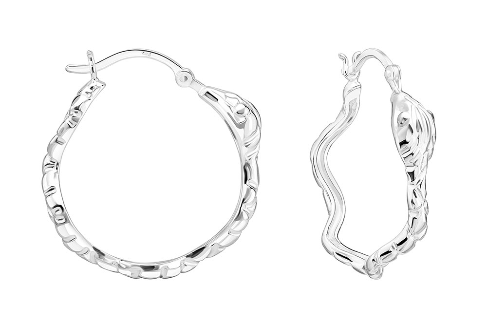 Silver 925 earring hoop snake