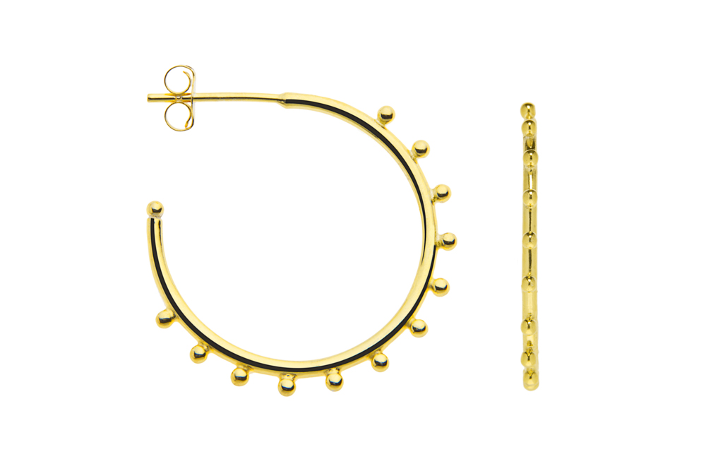 Pendiente aro plata 925 cierre presión 