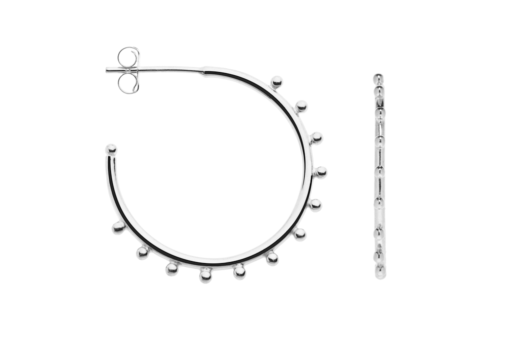 Pendiente aro plata 925 cierre presión 