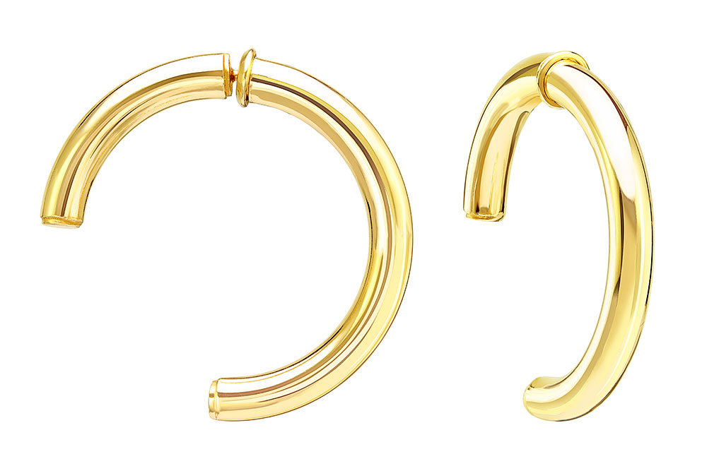 Pendiente aro plata 925 cierre tubo 