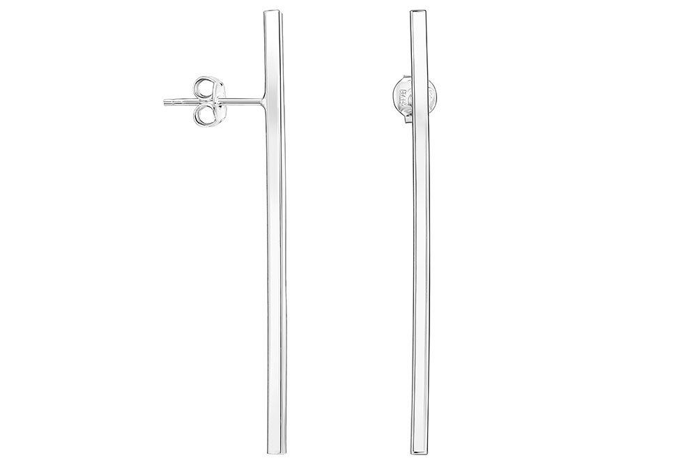 Pendiente plata 925 barra tubo cuadrado presión