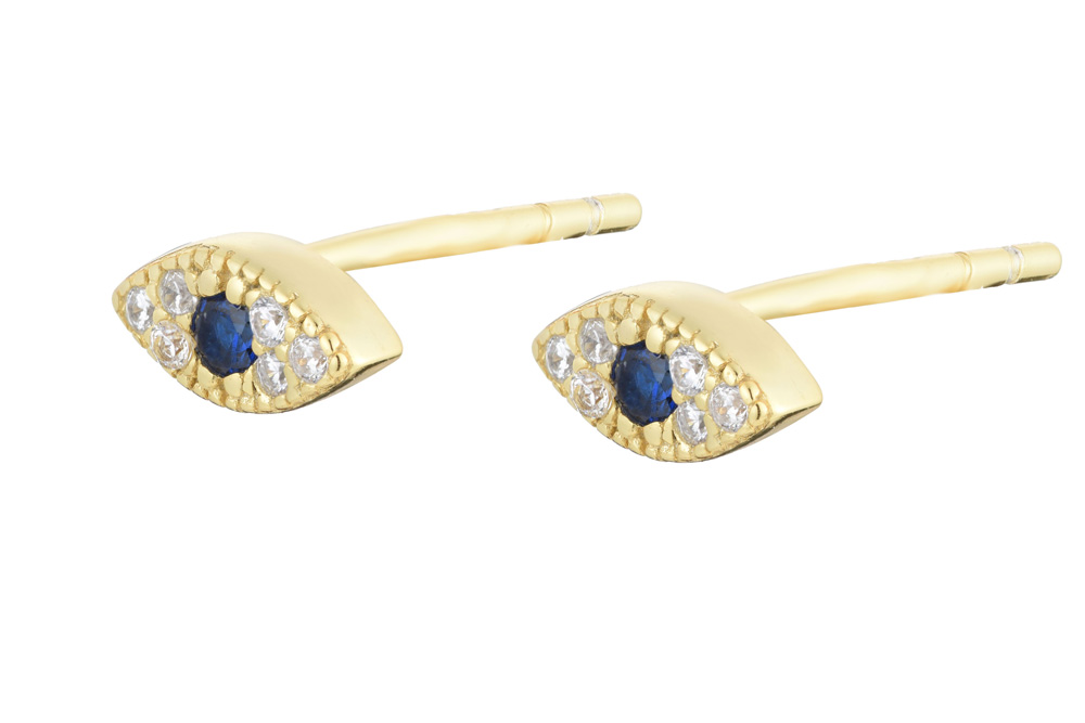 [142200002WZA] Silver 925 earring cz (Gold plated)