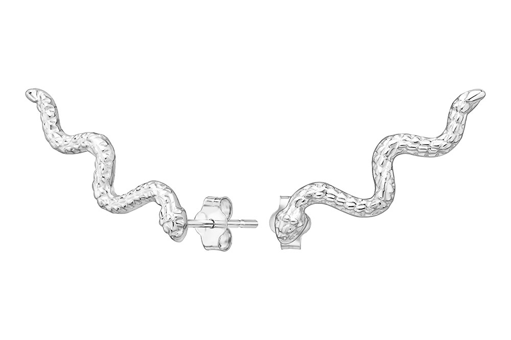 Pendiente plata 925 serpiente presión 