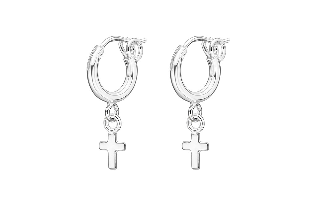 Silver 925 cross earring