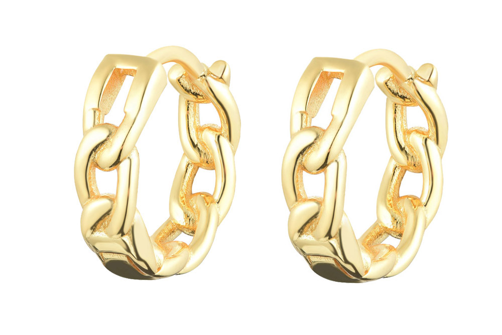 Pendiente aro plata 925 eslabones 