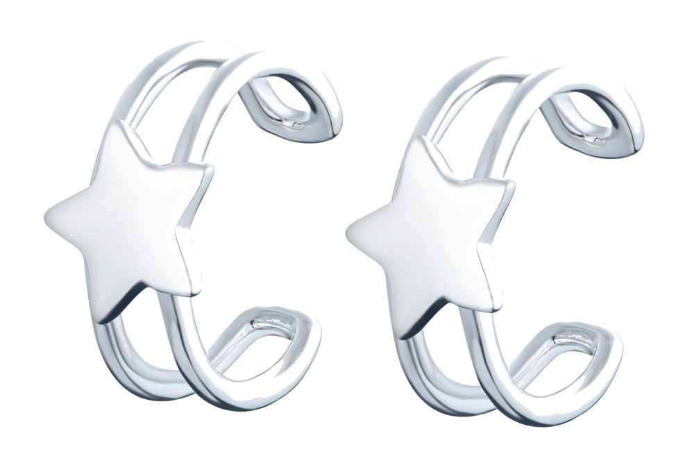 Pendiente plata 925 ear-cuff estrella 5mm 