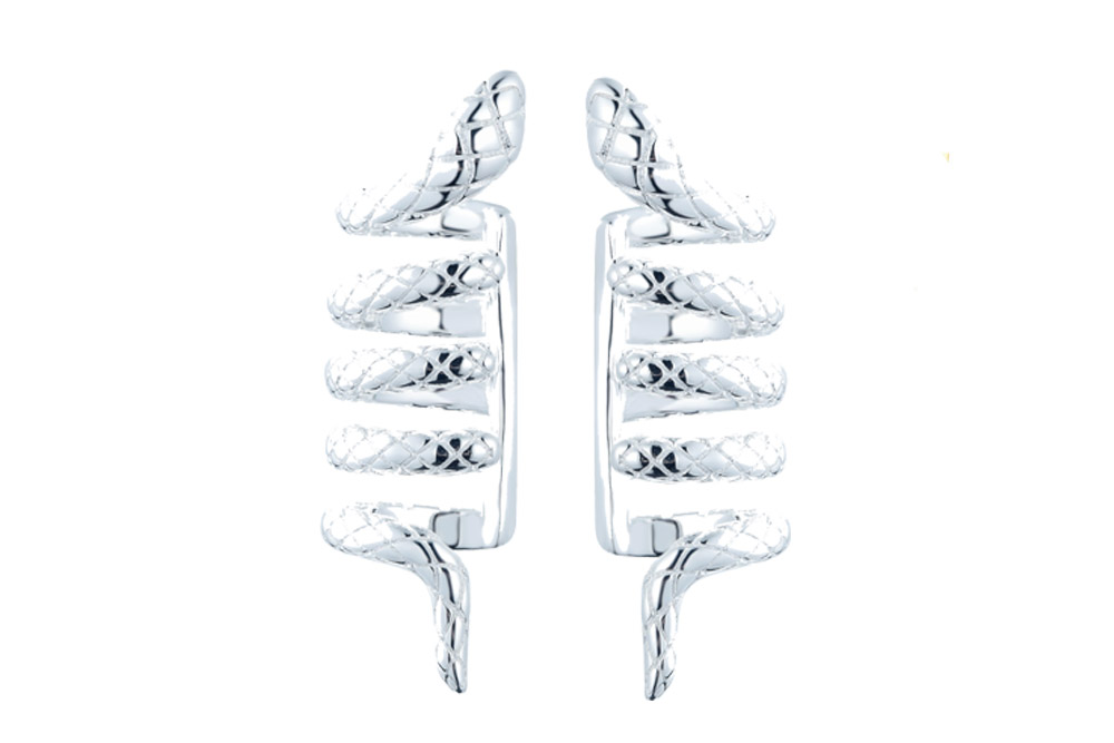[1442600000PL] Pendiente plata 925 ear-cuff serpiente  (Plata)