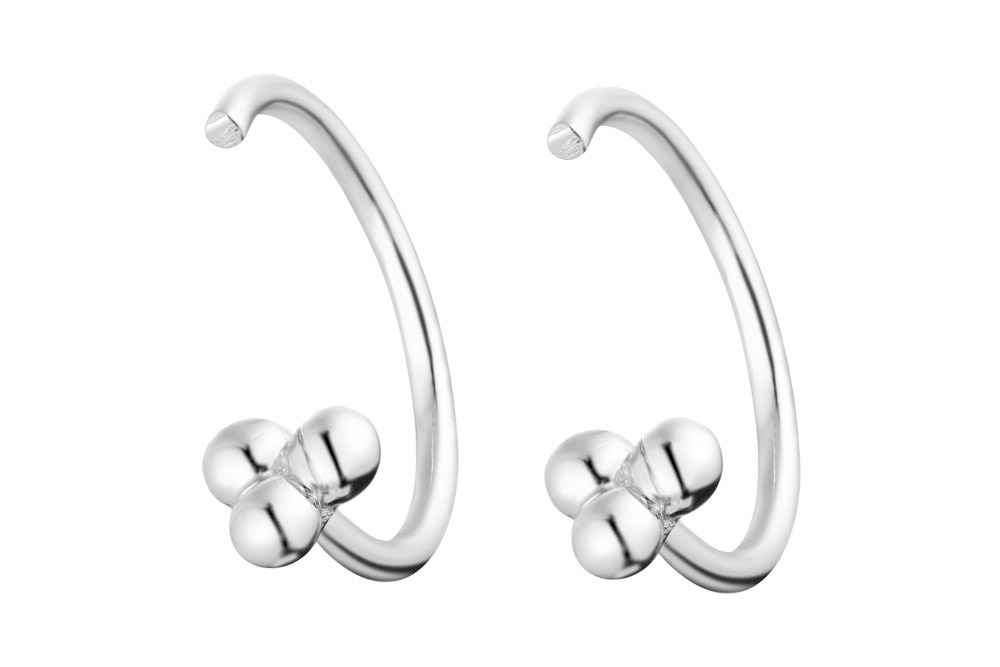 Pendiente plata 925 tres bolitas 