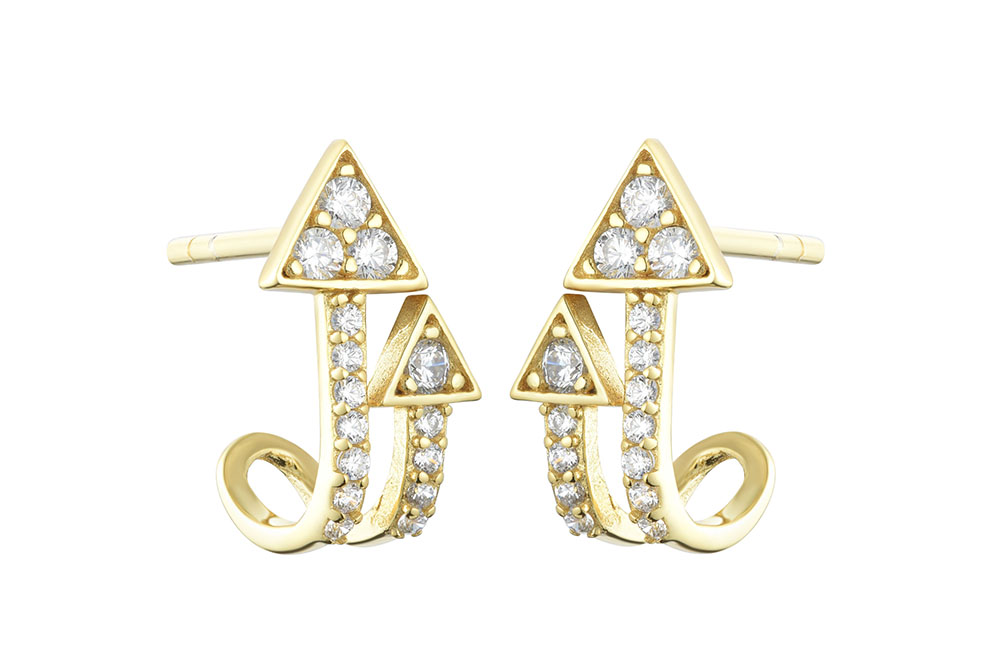 Pendiente plata 925 flecha zirconitas 