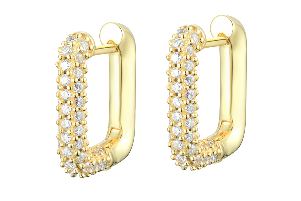 [14569E000000BLDO] Silver 925 zirconia earring (White)