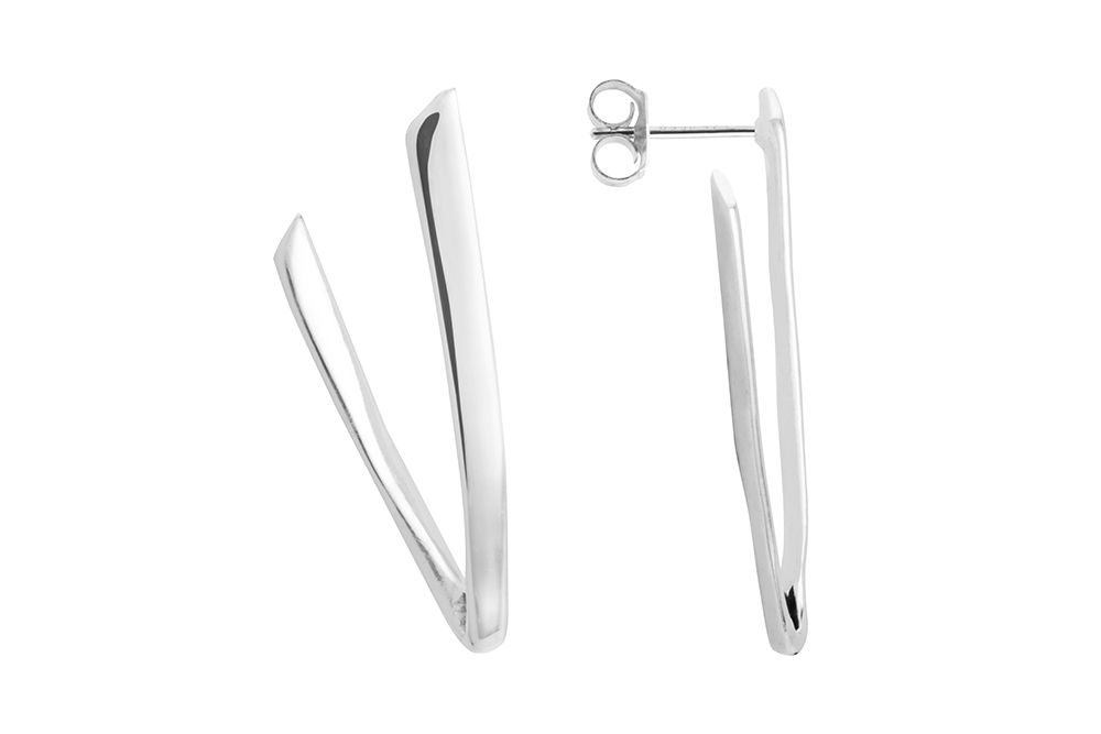 Pendiente plata 925 forma de v 